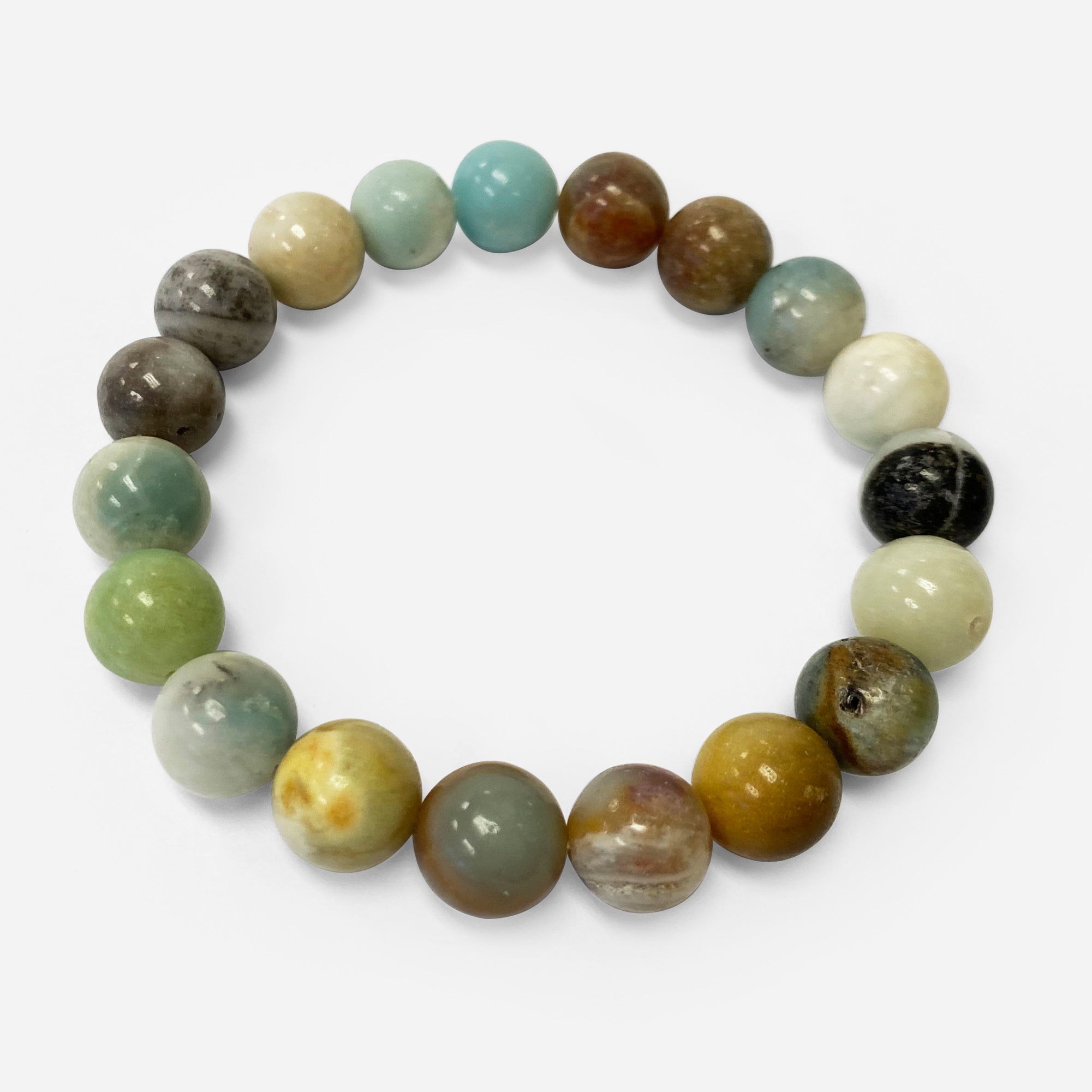 10mm Amazonite Gemstone Beads Stretch Bracelet for Women & Men - Handmade Healing Crystal Jewelry for Stress Relief, Meditation & Yoga Accessories