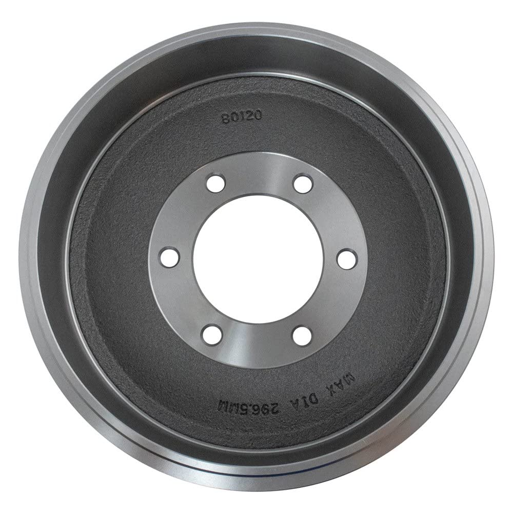 TRQ Rear Brake Drum Pair Set - Compatible with 2004-2012 GMC Canyon, Chevy Colorado, 2006 Isuzu i-280, 2007-2008 i-290, 2006 i-350, 2007-2008 i-370 - Durable Replacement for Smooth Braking Performance - Perfect for Off-Roading, Towing & Daily Driving