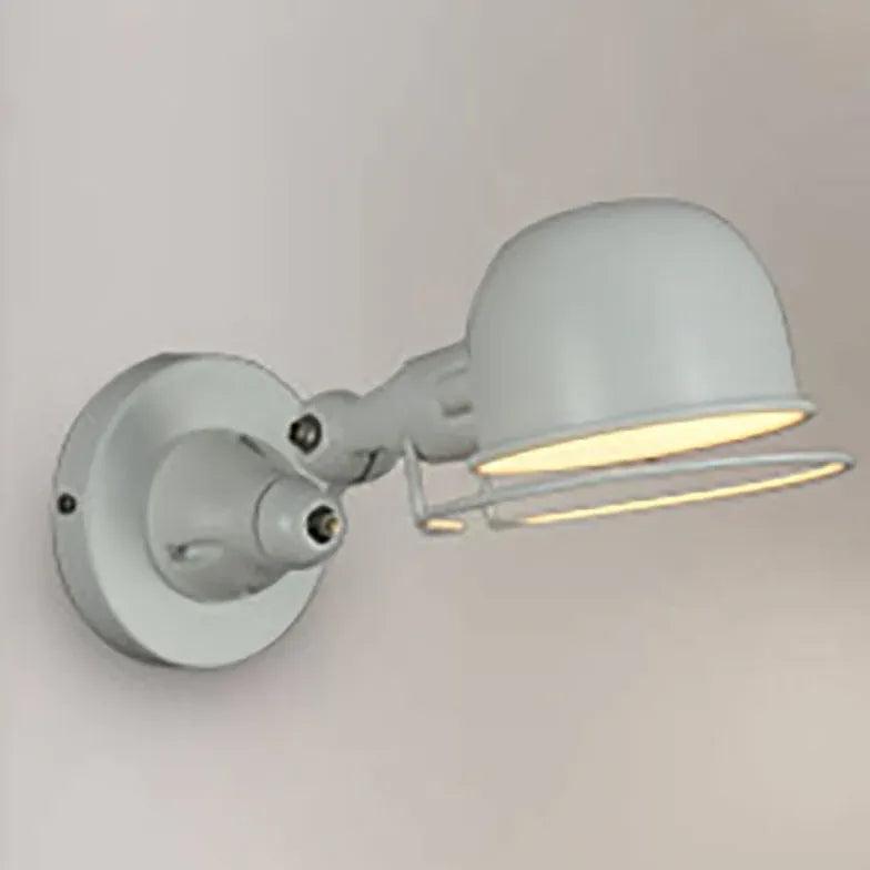 Vintage Dome Swing Arm Industrial Wall Light - Adjustable Wall Mounted Sconce for Living Room, Bedroom, or Office Lighting