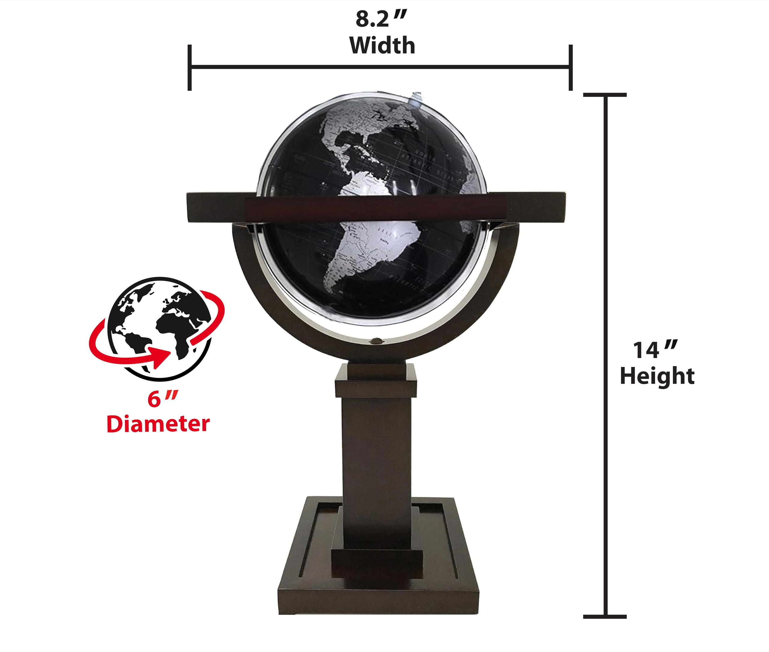 Replogle Mini Wright Globe with Wood Stand - 6