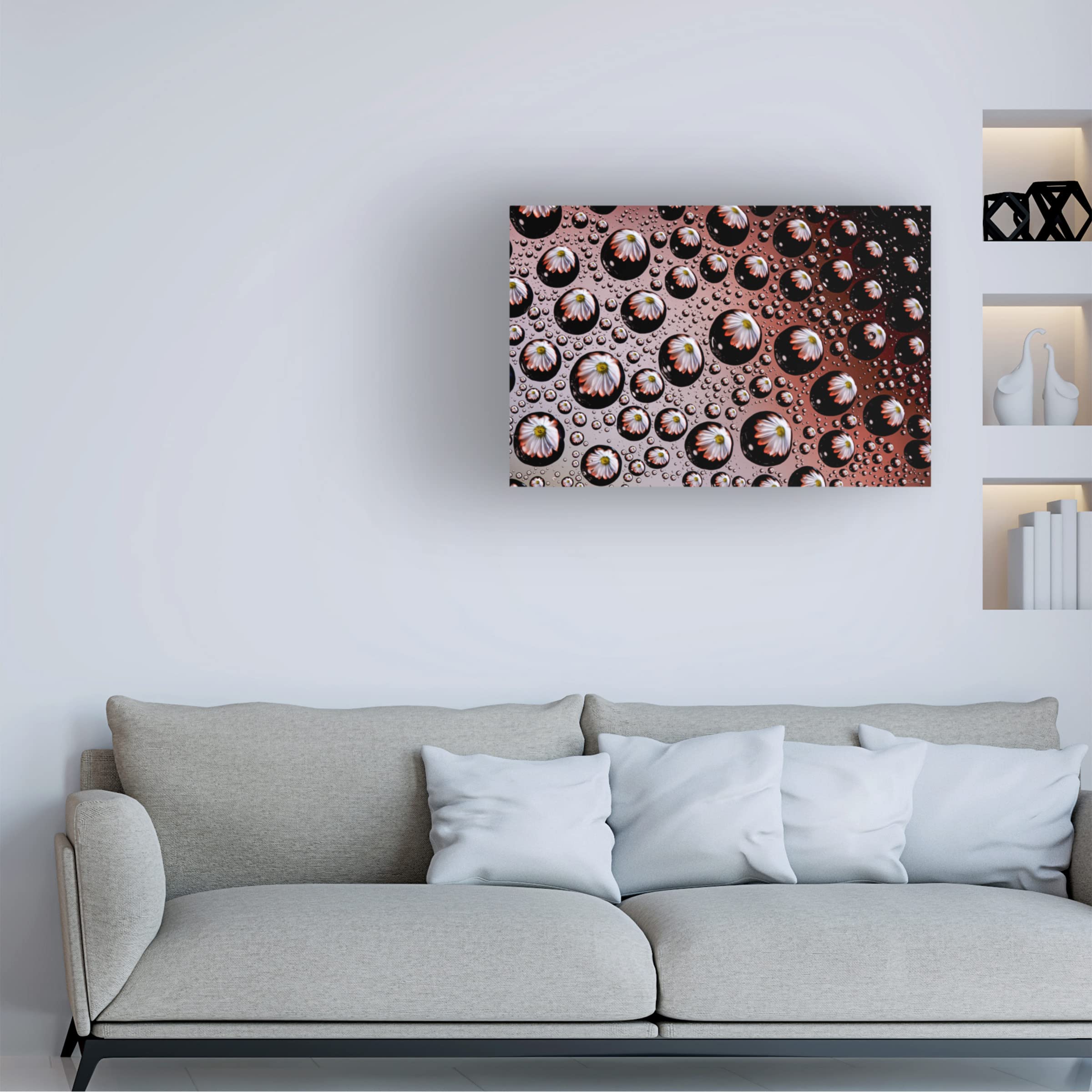 Gordon Semmens 'Window Drops 02' Canvas Wall Art Print - 16x24 Inches - Modern Abstract Painting for Living Room, Bedroom & Office Decor