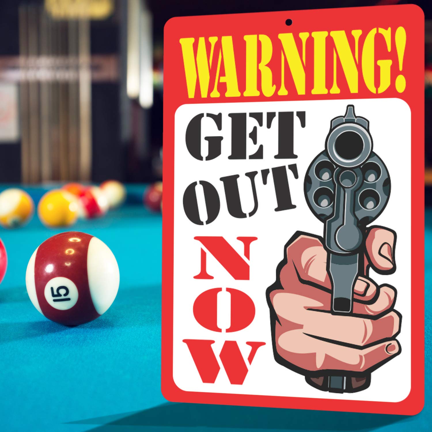 ATX Custom Funny Warning Sign - 'Get Out Now' for Home, Office & Garage - Durable Outdoor & Indoor Use