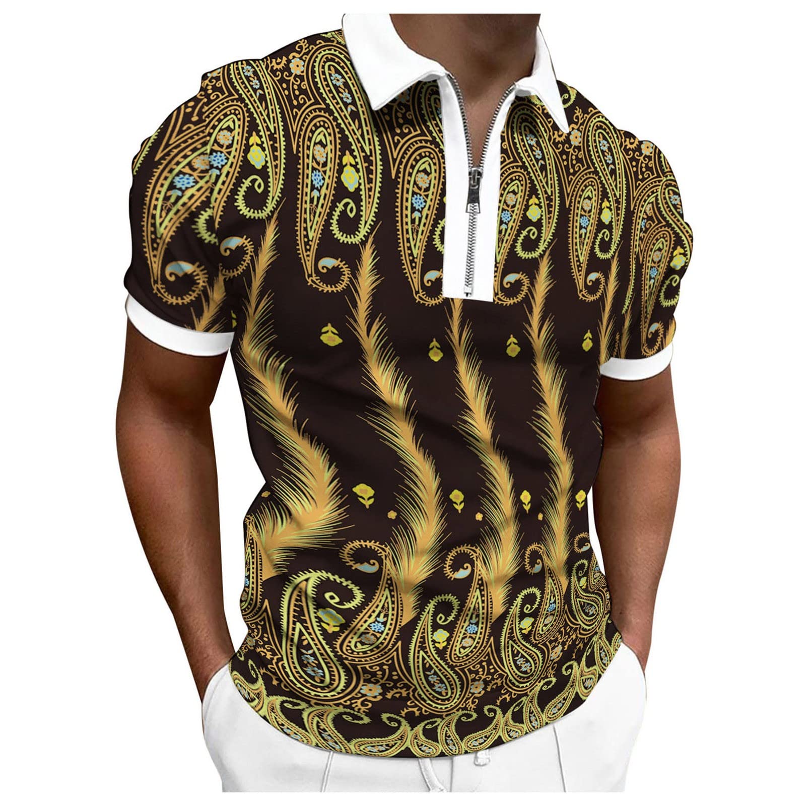 Men's Summer Casual Shirts - Comfortable Classic Fit Patterned Polo Shirts for Outdoor Activities, Work & Travel | Funny Graphic Design
