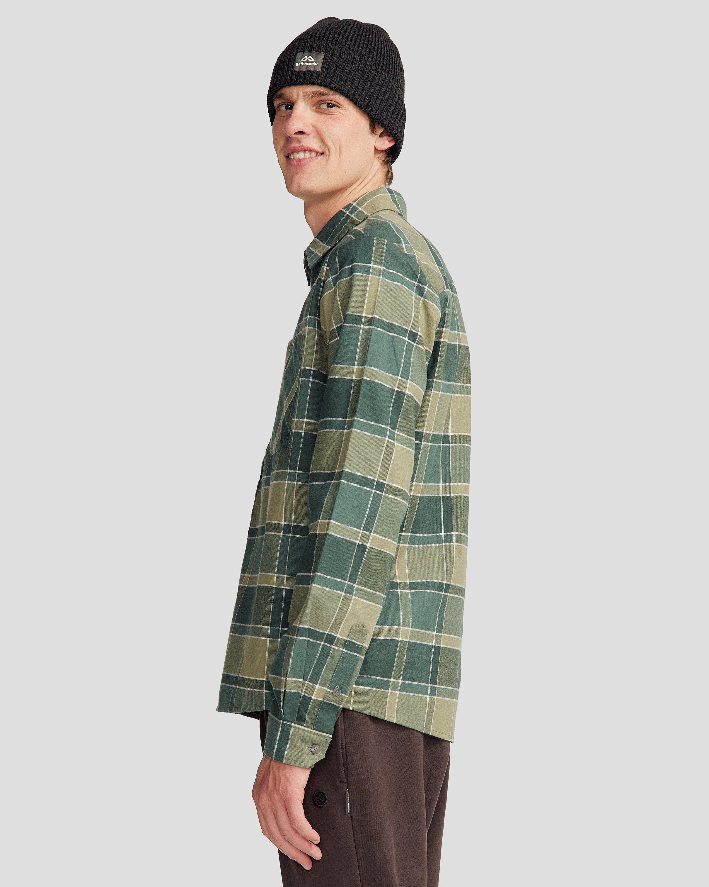 Fyfe Men's Long Sleeve Plaid Shirt - Classic Forest Checkered Flannel Button Down for Casual Wear & Outdoor Activities