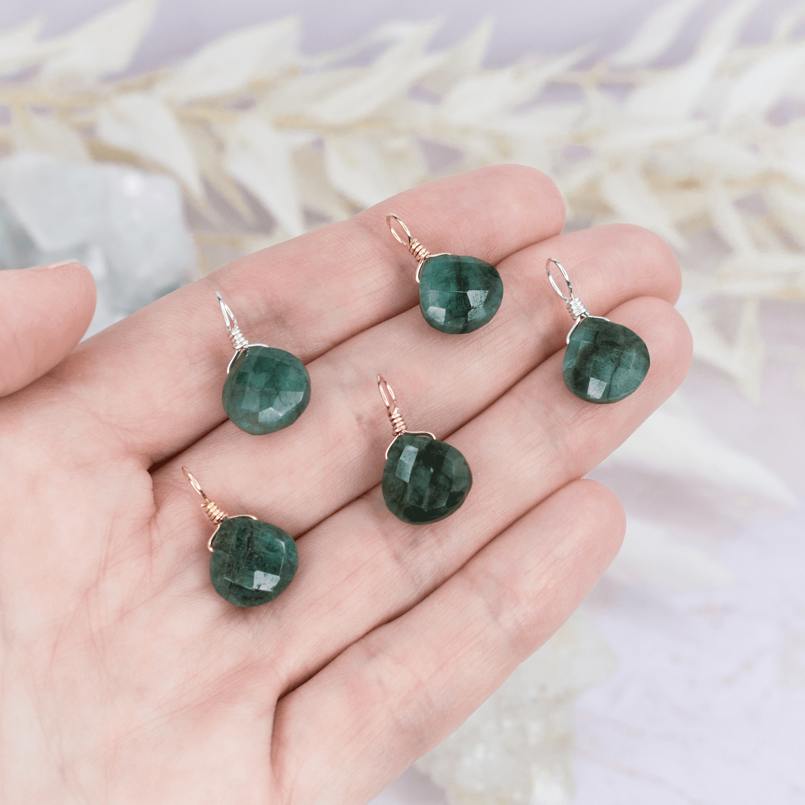 Tiny Emerald Teardrop Gemstone Pendant Necklace - Genuine Green Gem Jewelry for Women - Perfect for Everyday Wear, Gift Giving & Special Occasions