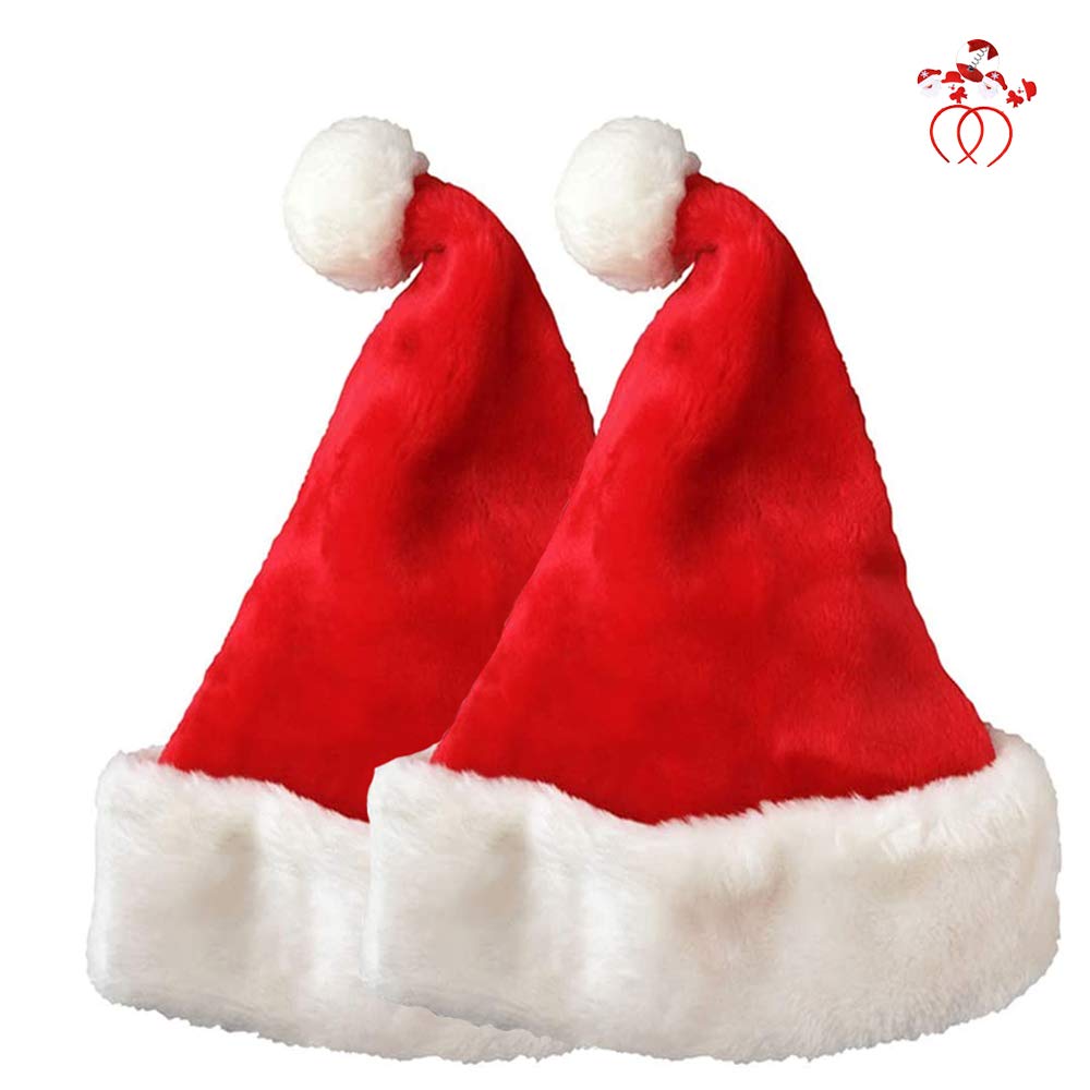 Classic Santa Hats for Adults - 2-Pack Unisex Christmas Party Hats | Traditional Red & White Holiday Hats | Perfect for Christmas Parties, New Year Celebrations & Festive Decorations