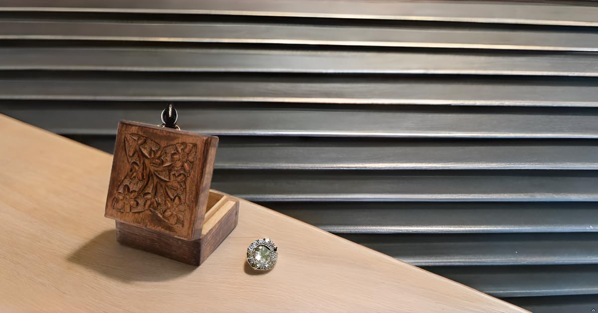 Handmade Decorative Wooden Jewelry Box - 4 x 4 Inch Treasure Chest for Necklaces, Rings & Watches | Perfect Birthday Gift & Jewelry Organizer | Keepsake Box for Home Decor, Wedding Favors & Travel Storage