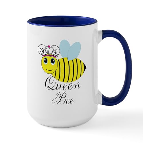 White/Navy Inside - Queen Bee Mugs