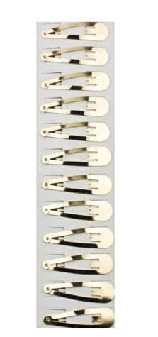 Mytoptrendz® 12 Pack Medium Bendy Snap Hair Clips - Gold 5cm Metal Hair Barrettes for Women & Girls - Perfect for Fine Thin Baby Hair, Sleep & Everyday Use - Secure Hair Grips for School, Work & Special Occasions