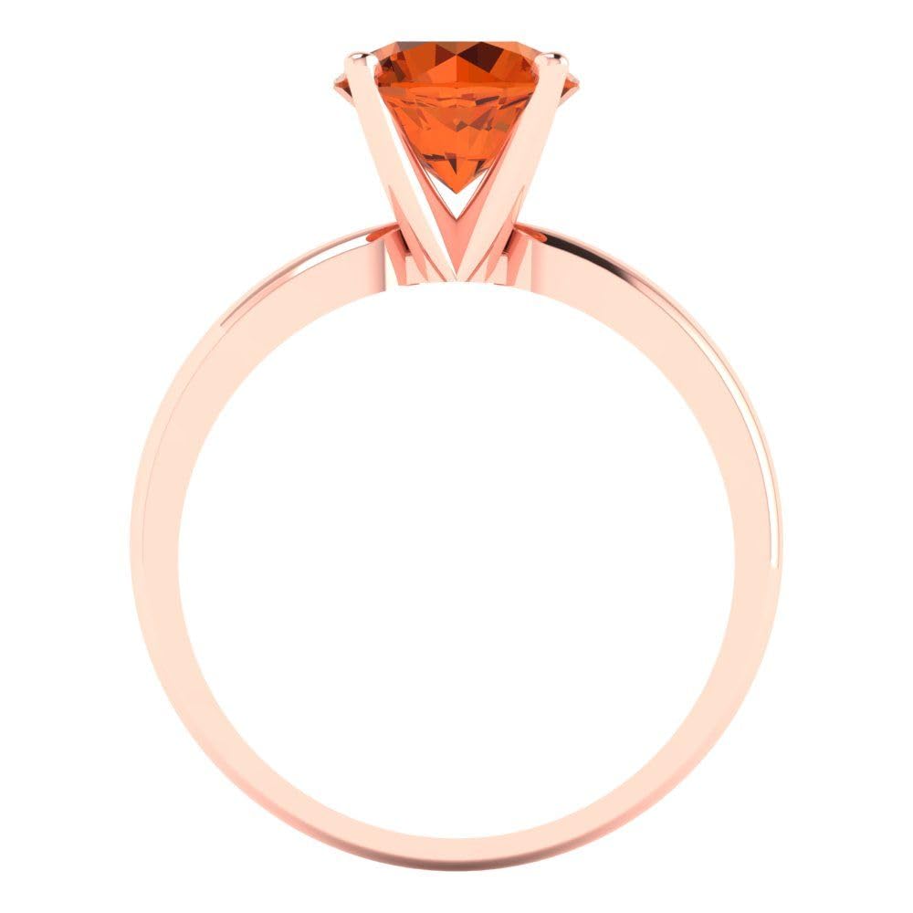 1.50 ct Round Cut Solitaire VVS1 Red Ruby Engagement Ring for Women - 14k Rose Gold Wedding, Bridal & Anniversary Jewelry Gift | Perfect for Proposals, Valentine's Day & Special Occasions