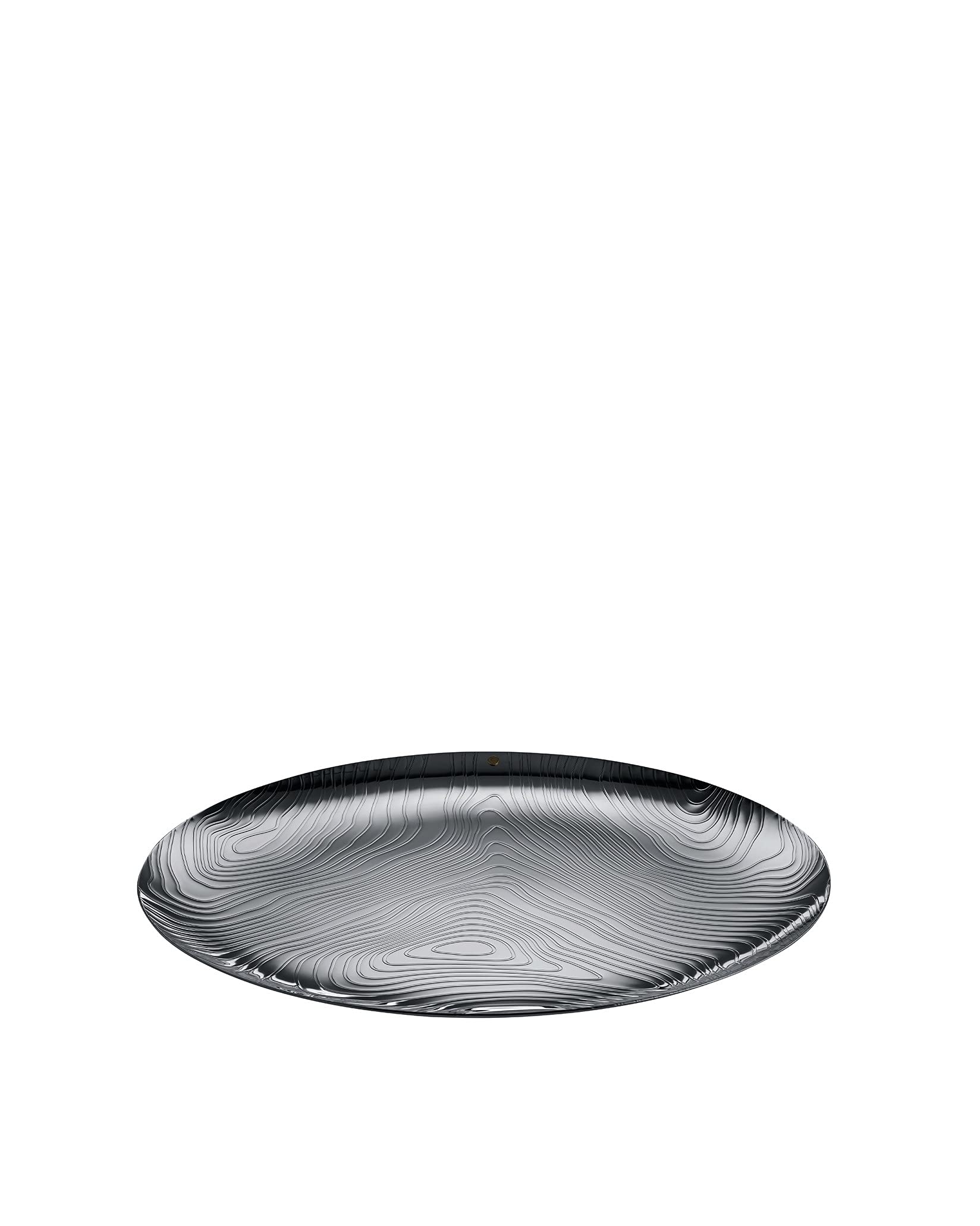 Alessi PU07 Veneer Tray - 18/10 Stainless Steel Serving Tray with Elegant Relief Decoration - Perfect for Dining Table, Coffee Table & Home Decor