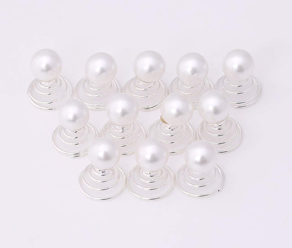 20PCS Rhinestone Crystal Spiral Hair Pins - Imitation Pearl Spin Pins, Swirl Hair Twists & Coils for Updos, Buns & Braids - Perfect for Weddings, Prom & Special Occasions