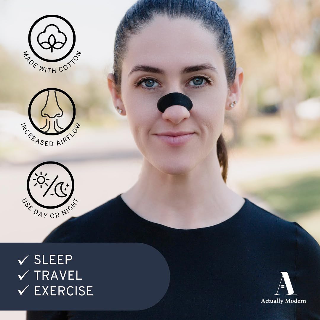 Inhale Extra Strength Nasal Strips for Sleeping - Anti Snoring Solution & Nasal Congestion Relief - Universal Fit for Sensitive Skin (Black) - Ideal for Nighttime Breathing and Sleep Apnea Relief