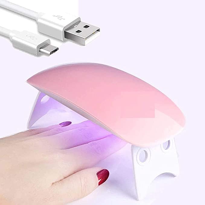 JIGSELL 6W LED UV Nail Polish Dryer - Portable Mini Foldable Nail Lamp for Gel Polish Curing, Quick Drying All Types of Nail Paints (Multi-Color) - Perfect for Home Manicures, Salon Nail Art & Travel Beauty Care