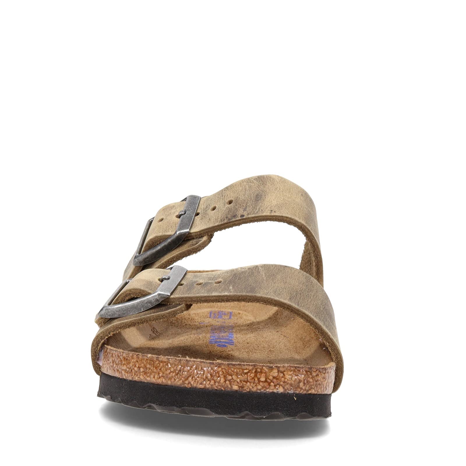 Birkenstock Women's Arizona SFB Iron Oil Leather Slides - Comfortable Sandals for Casual Wear, Beach & Summer Outfits
