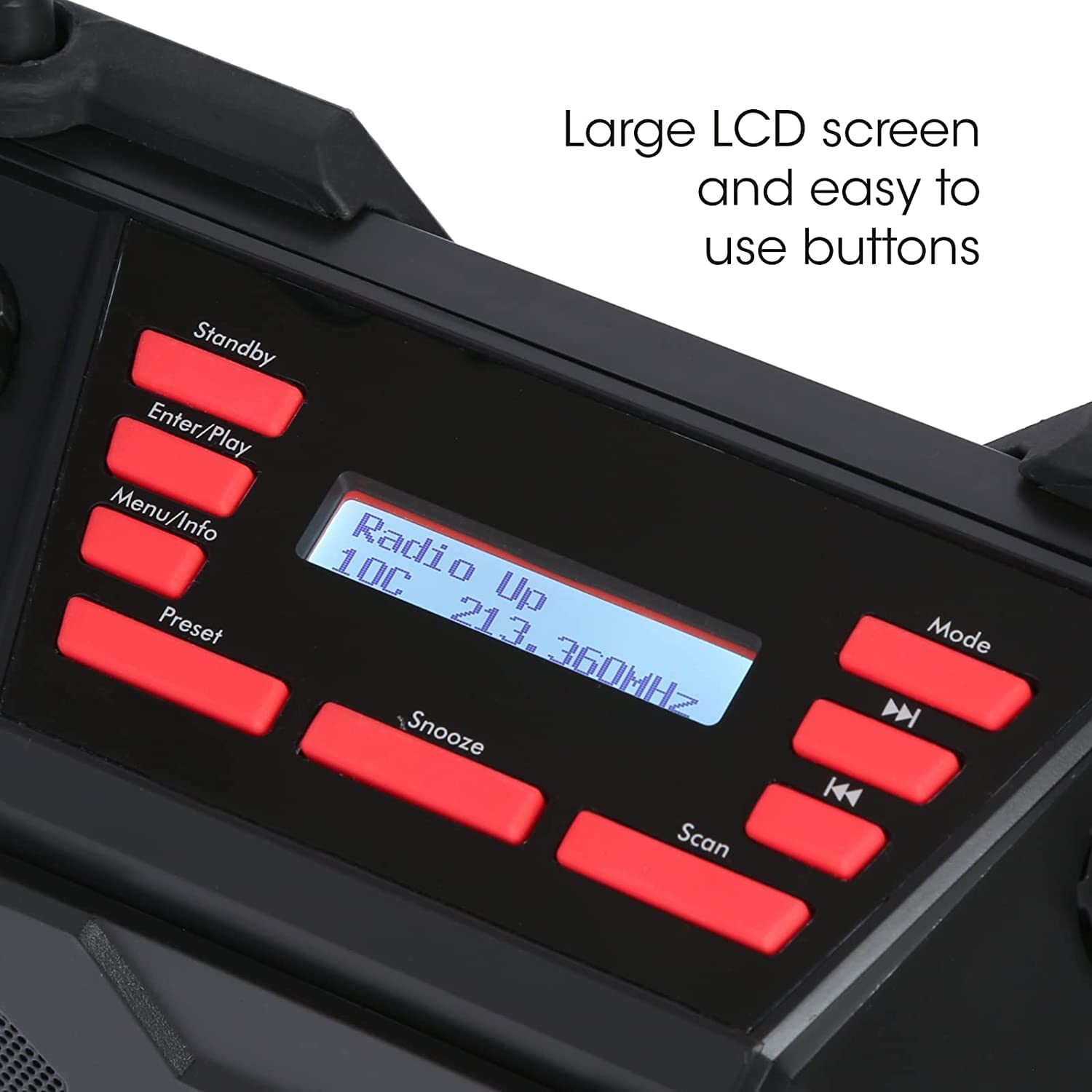 Labgear Rugged Water-Resistant Bluetooth Speaker with DAB/DAB+ & FM Radio | Portable Digital Radio with Stereo Sound, Large LED Display & USB Charging | Perfect for Construction Sites, Camping & Outdoor Adventures