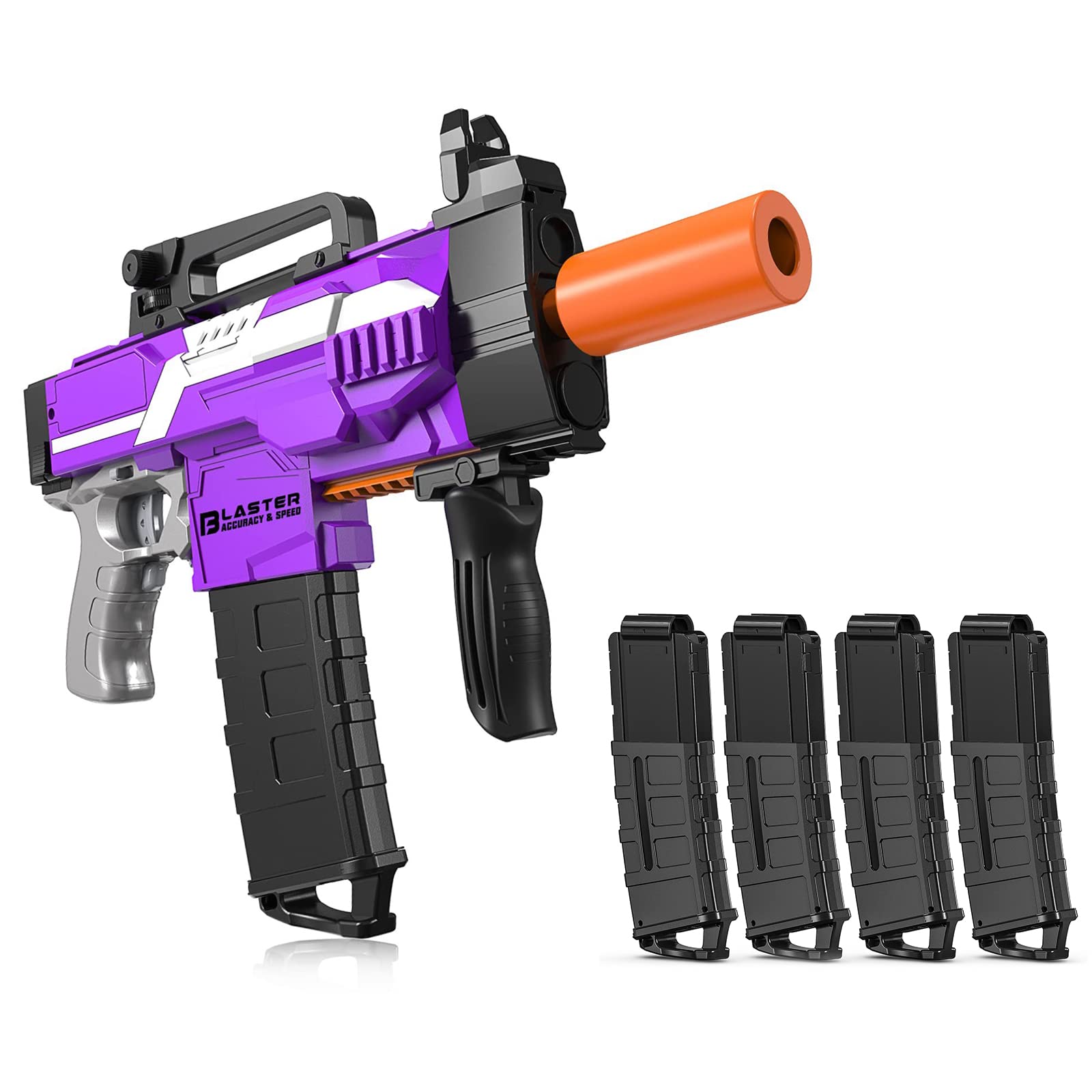 Nerf Electric Toy Guns with 5 Magazine Clip - 3 Mode Foam Blaster for Kids (6-10 Years Old) | Outdoor Play, Birthday Gifts, Team Battles & Backyard Fun