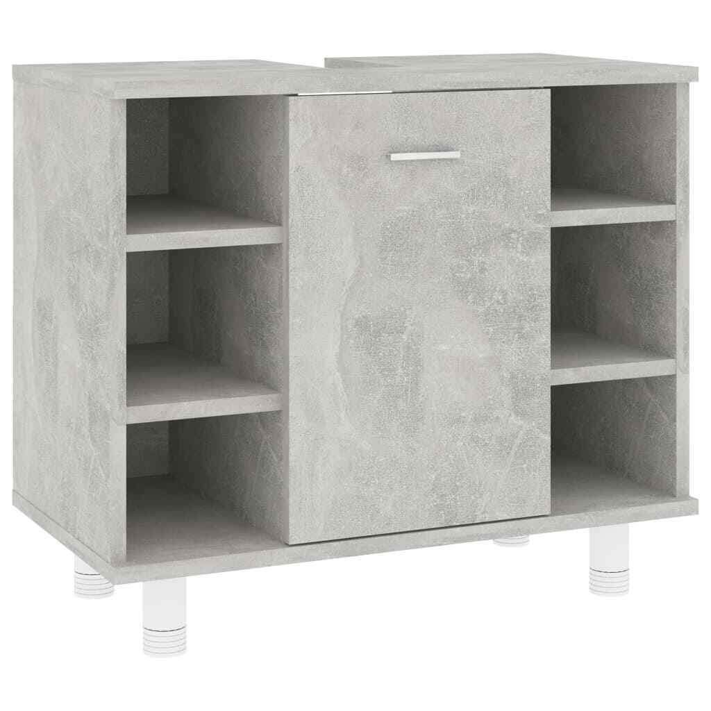 Concrete Gray Bathroom Storage Cabinet - Waterproof Chipboard Wall Mounted Organizer for Towels, Toiletries & Cosmetics | Perfect for Small Bathrooms, Powder Rooms & Washrooms