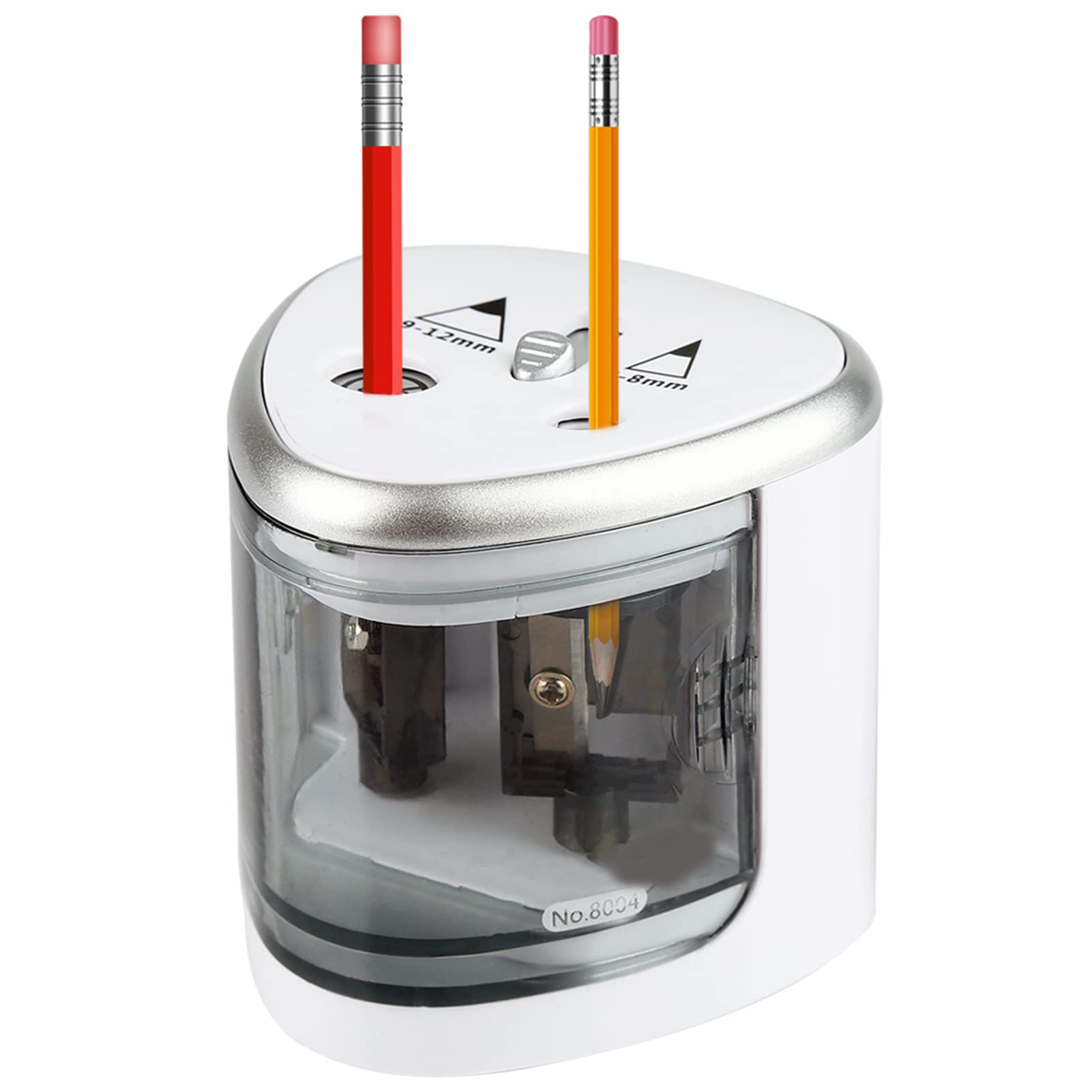 Electric Pencil Sharpener for Colored Pencils & Crayons - Dual Hole Automatic Sharpener for Standard Pencils, Art Supplies & Makeup Tools - Perfect for Office, School & Artist Studio Use
