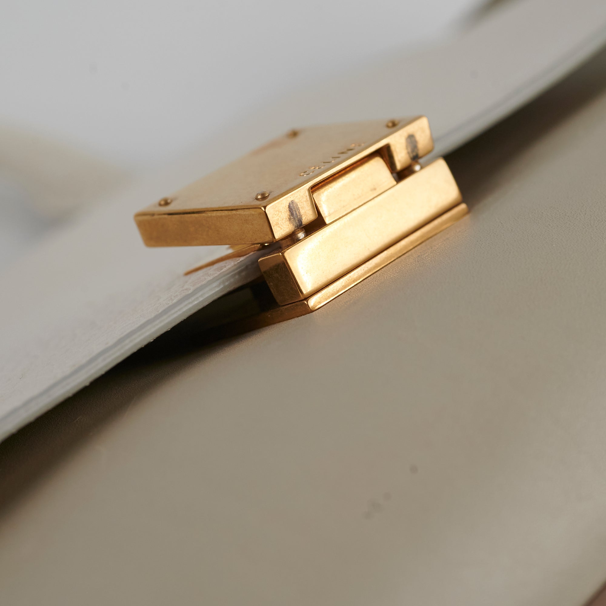 Celine Trapeze Small Leather Handbag in Beige & Cream - Perfect for Work, Travel & Everyday Use