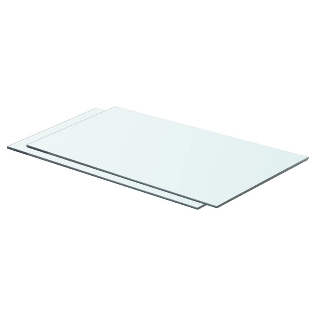 2-Pack Clear Glass Wall Shelves 23.6