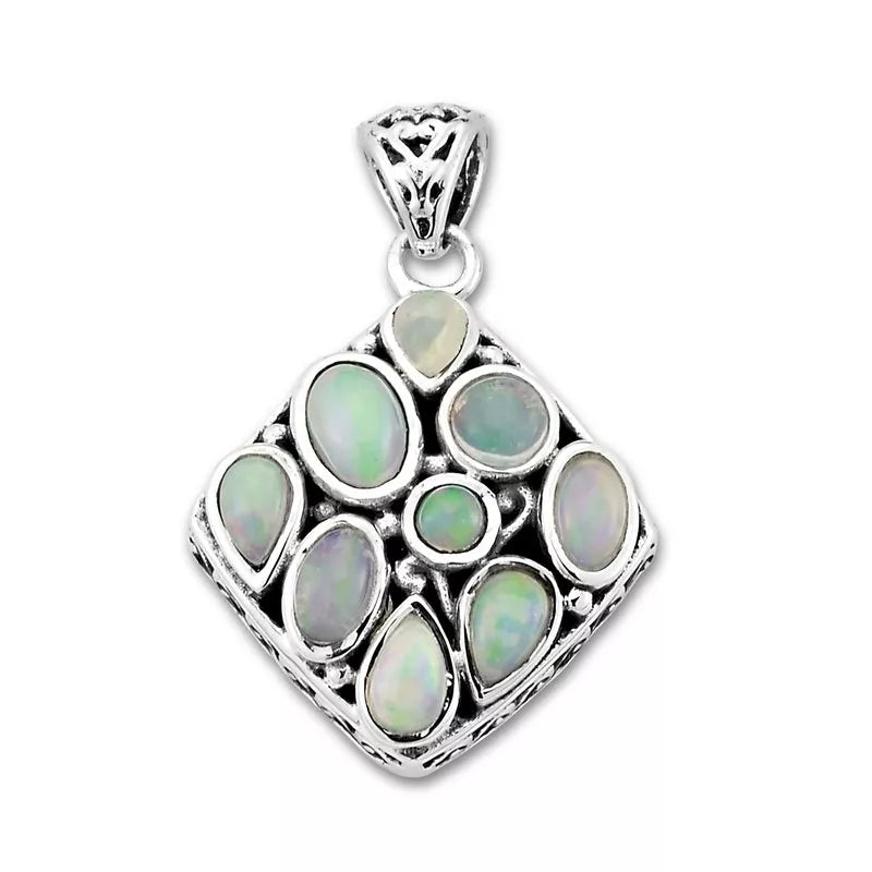Natural Opal Pendant Necklace - Handcrafted Silver Jewelry for Women, Gift for Her | Perfect for Weddings, Anniversaries & Special Occasions
