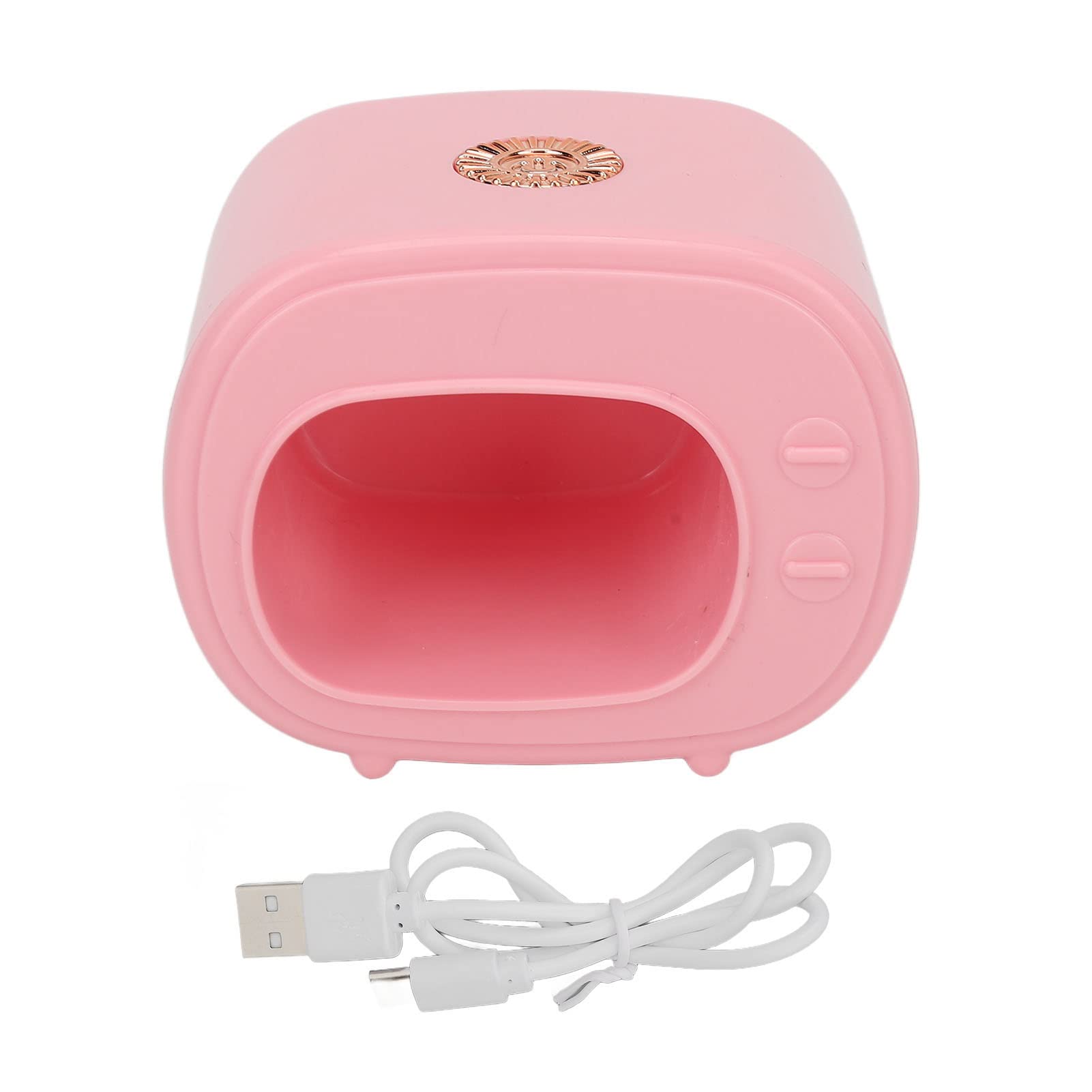 LANTRO JS Mini UV LED Nail Lamp - Portable Nail Dryer with 4 LED Beads & Soft Lighting for Fast Drying | Perfect for Home Manicures, Travel & Salon Use (Pink)