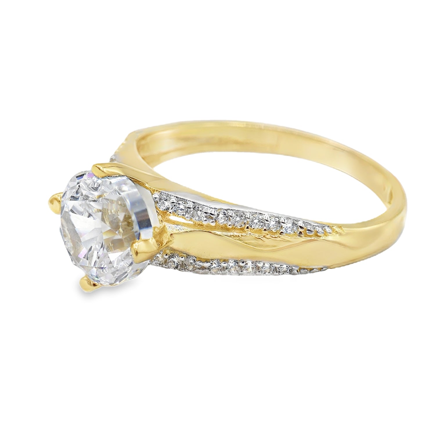 14K Gold CZ Engagement Ring for Women - Elegant Cubic Zirconia Wedding Band, Promise Ring, Anniversary Gift - Perfect for Proposals, Bridal Jewelry & Special Occasions