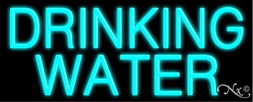 Vintage Neon Drinking Water Glass Sign #10051 – Handcrafted in USA – Perfect for Bars, Cafes & Retro Home Decor