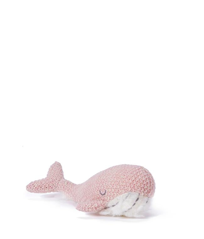 Wanda Whale Baby Rattle Toy - Soft Pink Teether for Infants & Toddlers - Perfect for Soothing, Sensory Play & Early Learning Development