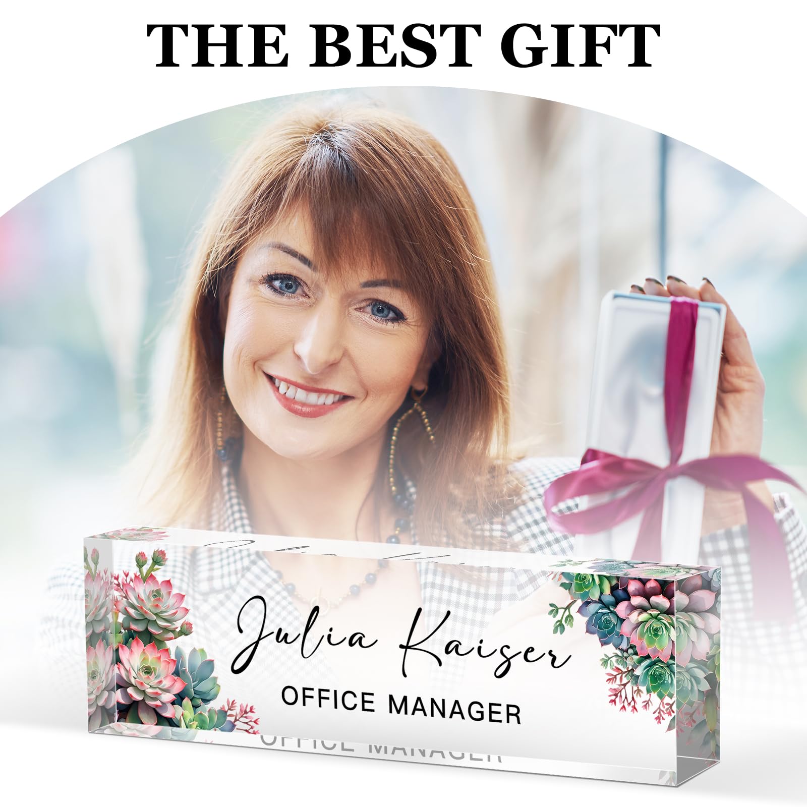 Personalized Acrylic Desk Name Plate - Custom Office Decor for Women, Teachers, Nurses & Managers - Unique Appreciation Gifts for Employees & Bosses - Perfect for Office Organization, Workstation Decor & Professional Gifting