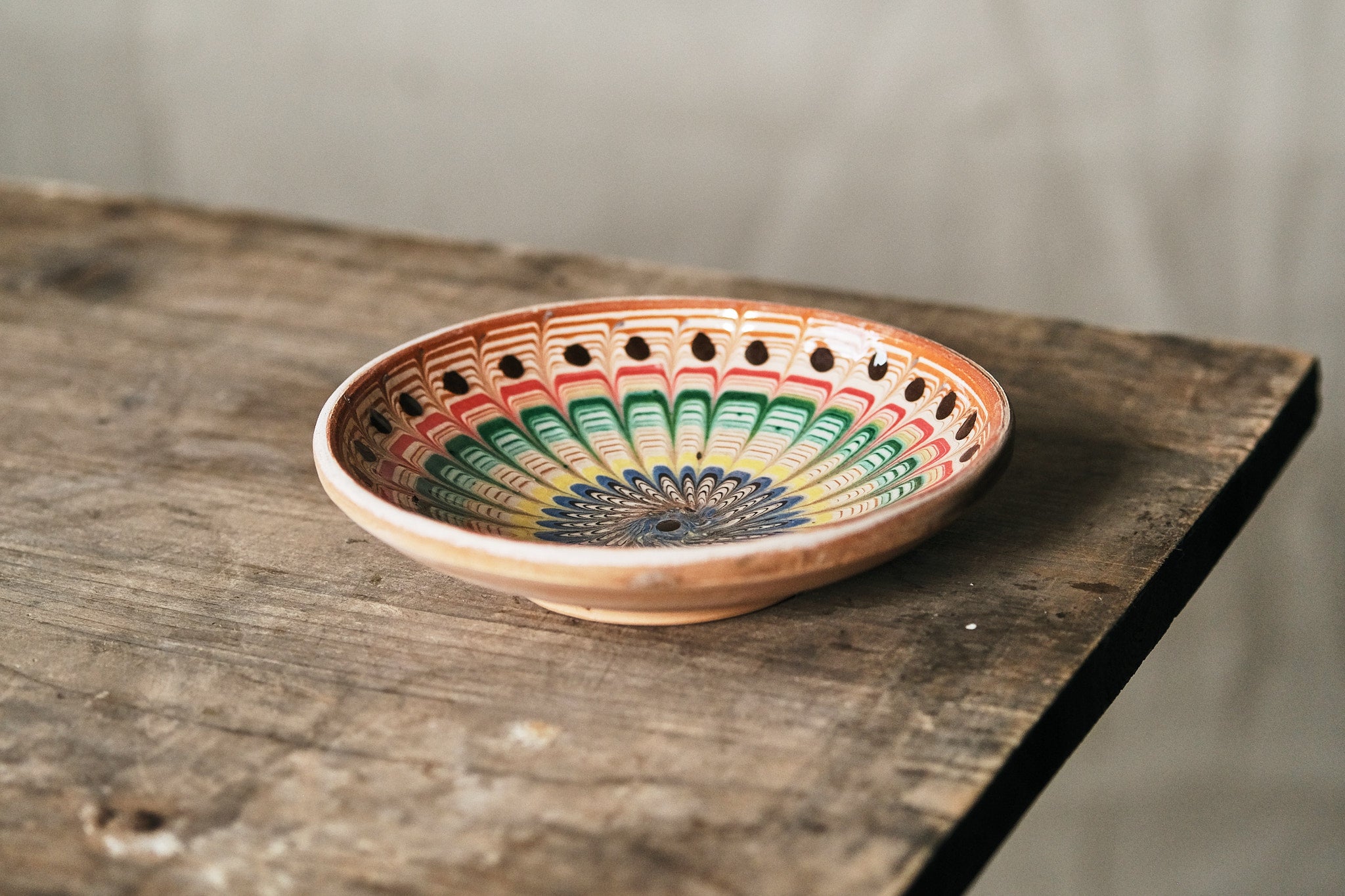 Handmade Ceramic Dipping Bowl - Peach & Green - Perfect for Sauces, Dips & Condiments - Ideal for Parties, Entertaining & Everyday Dining