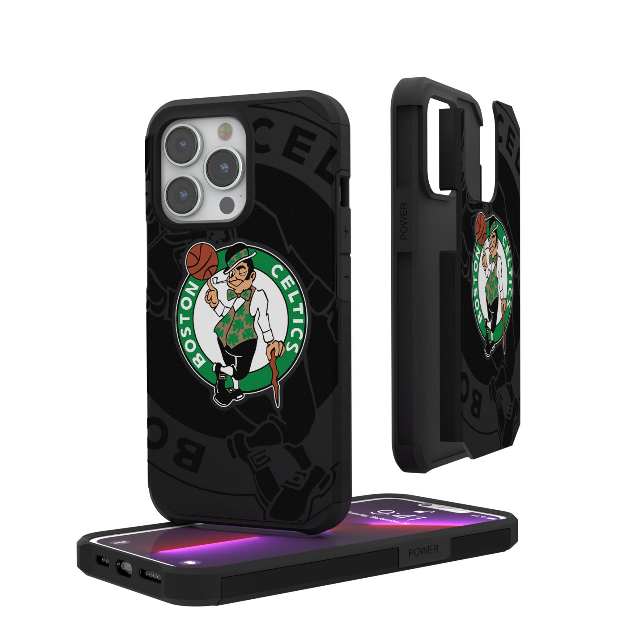 Boston Celtics Monocolor Tilt Rugged Phone Case - Shockproof Protective Cover for iPhone & Android - Perfect for Sports Fans & Outdoor Activities