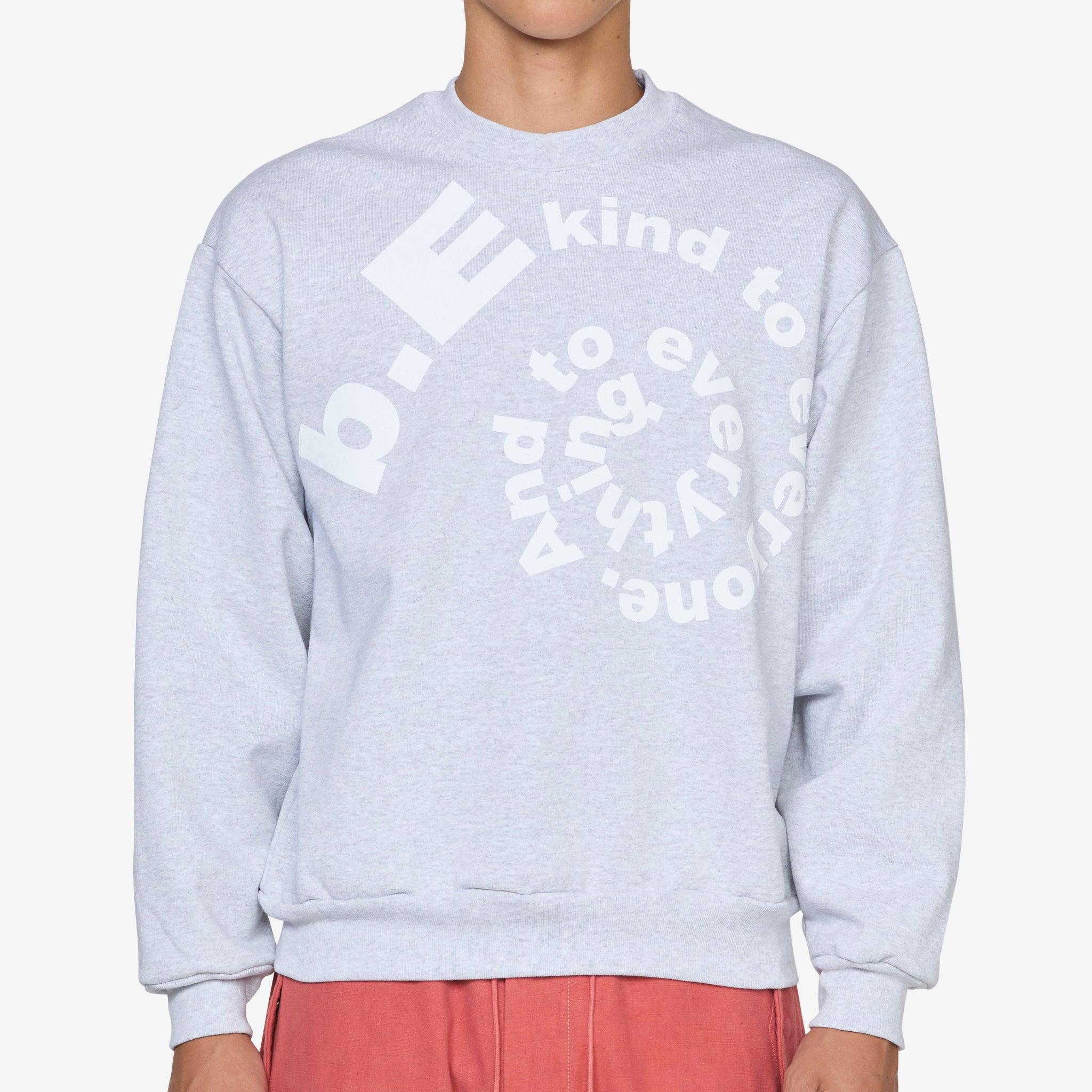 b.E Kind Swirl Crewneck Sweatshirt - Heather Grey Pullover for Women | Soft Casual Sweatshirt | Perfect for Everyday Wear, Lounge & Street Style