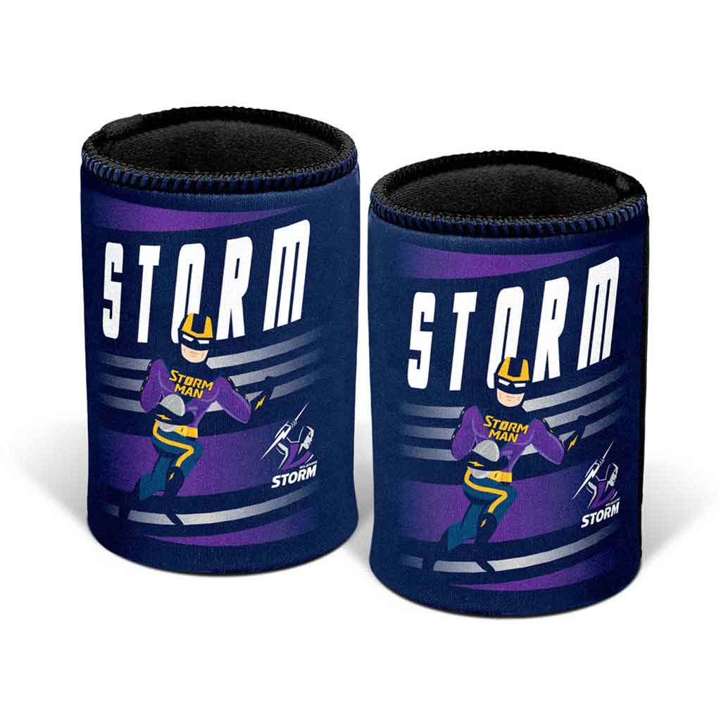 Melbourne Storm Retro Beer Can Cooler - Insulated Sleeve for Cans & Bottles - Perfect for Parties, BBQs & Tailgating