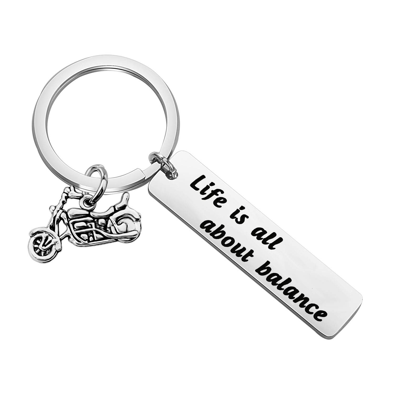 CHOORO Ride Safe Keychain - Motorcycle Lover Gift for Bikers - Life Is All About Balance - Durable Motorbike Keyring for Harley & Cruiser Riders - Perfect for Road Trips & Bike Meetups