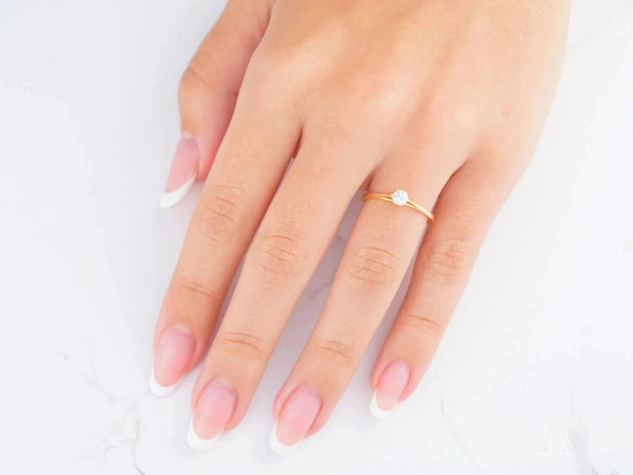 18K Yellow Gold CZ Ring for Women - Timeless Elegance & Everyday Luxury - Perfect for Weddings, Anniversaries, and Special Occasions