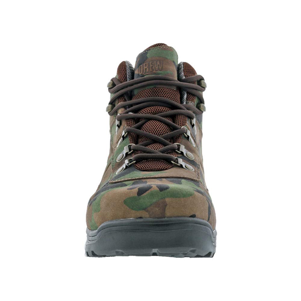Drew Rockford Men's Orthopedic Boots - Camo Suede Leather Wide Width (13 6E) for Outdoor Hiking & Work Comfort