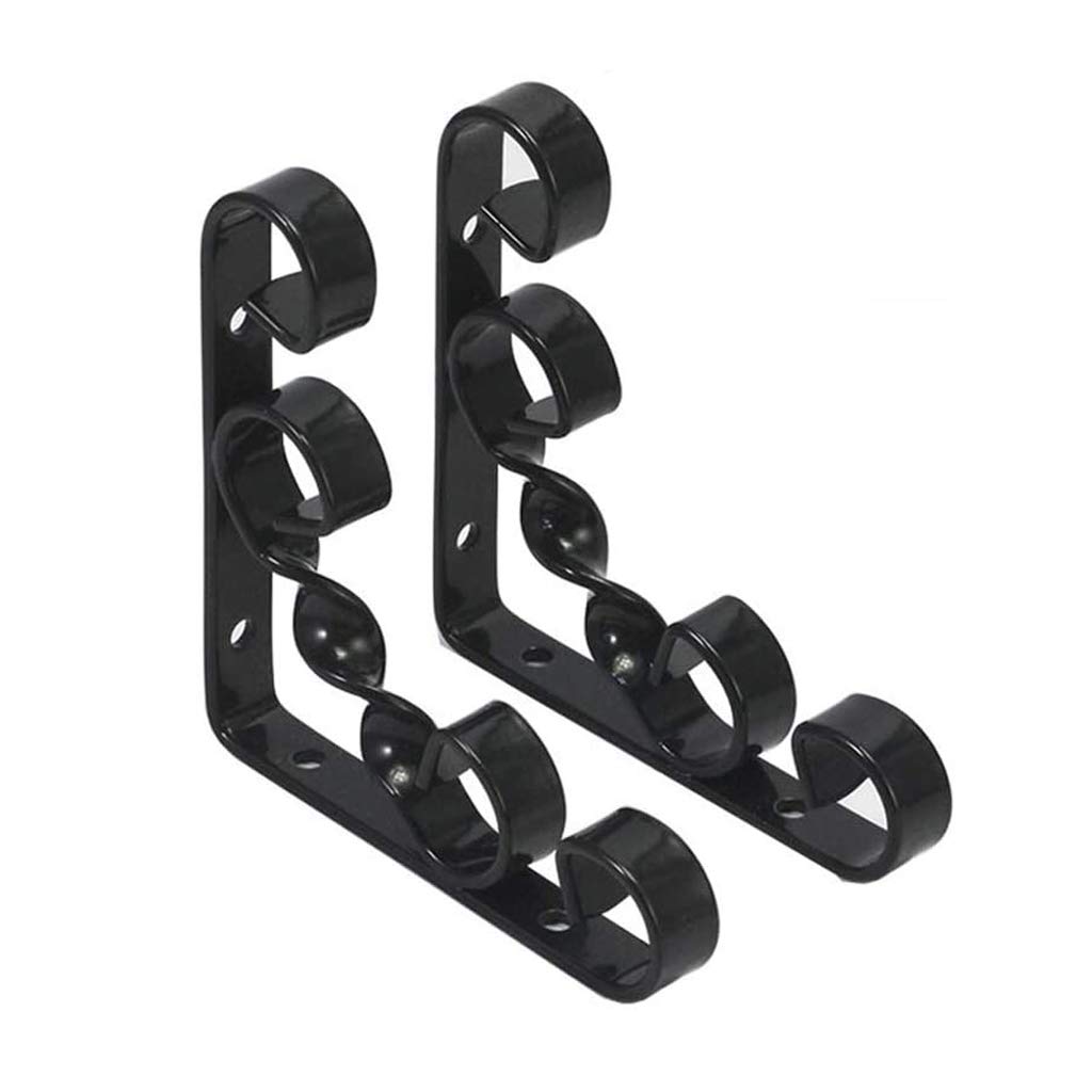 2-Pack Microwave Oven Wall Mount Brackets - Decorative Floating Shelf for Kitchen, Black & White Floral Design - Perfect for Small Appliances, Spice Racks & Kitchen Organization