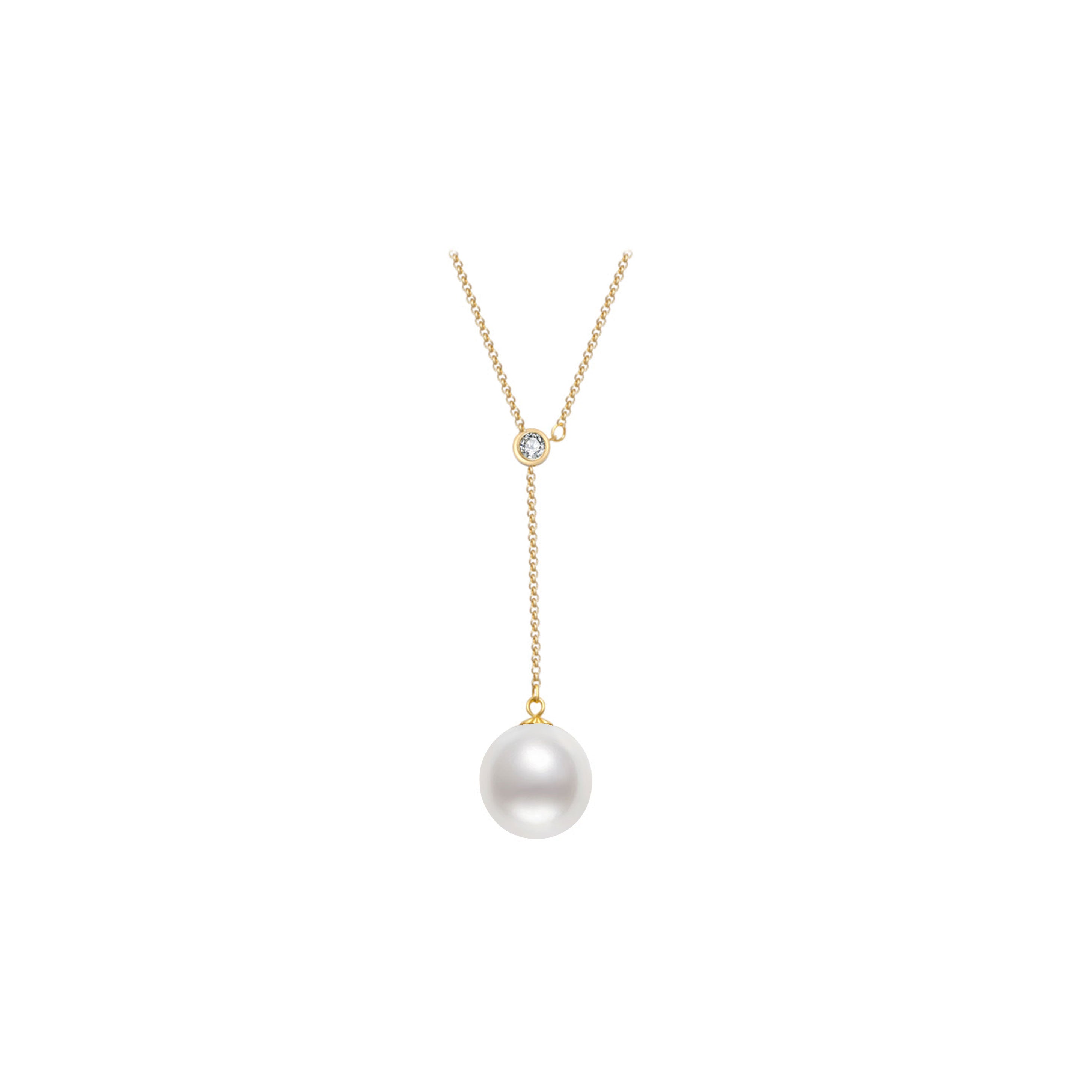 18K Solid Gold Pearl Necklace for Women - Elegant Luxury Jewelry Gift for Brides, Anniversaries & Special Occasions | KN00014