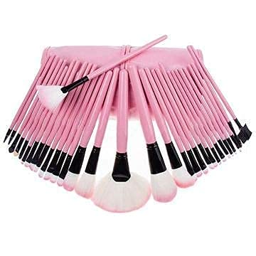 Premium INOG Fiber Bristle Makeup Brush Set - 24 Piece Professional Cosmetic Brush Kit with Pink Leather Case | Perfect for Makeup Artists, Travel & Everyday Beauty Routine