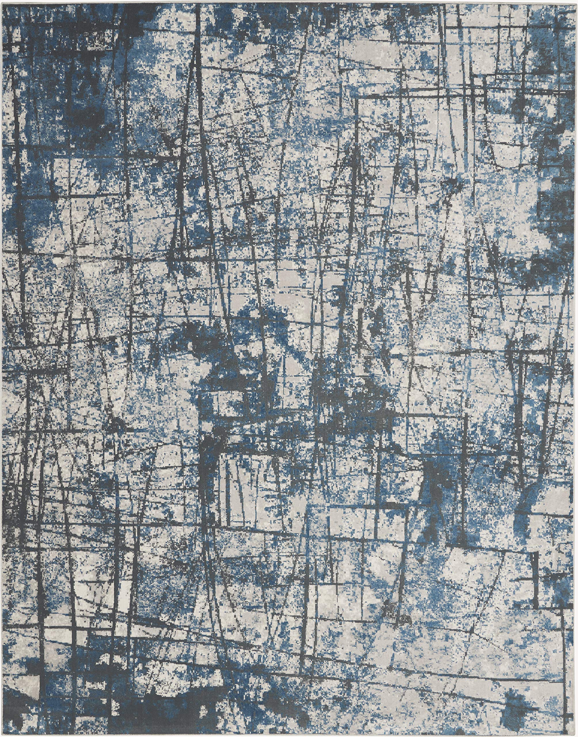 Calvin Klein Vapor Grey/Blue 9' x 12' Modern Abstract Area Rug - Non-Shedding, Easy to Clean - Perfect for Living Room, Bedroom, Dining Room & Kitchen Decor