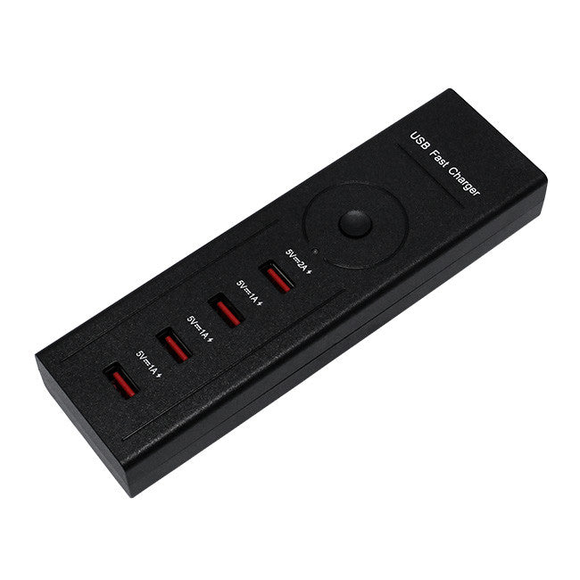 4-Port USB Charger & AC Power Strip - Fast Charging for Smartphones, Tablets, Laptops - Perfect for Home, Office & Travel Use