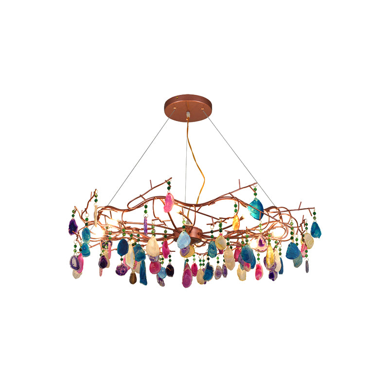 Luxury Agate Crystal Chandelier - Handcrafted Modern Ceiling Light Fixture for Dining Room, Living Room, Foyer | Elegant Home Decor Lighting for Luxury Villas & Mansions