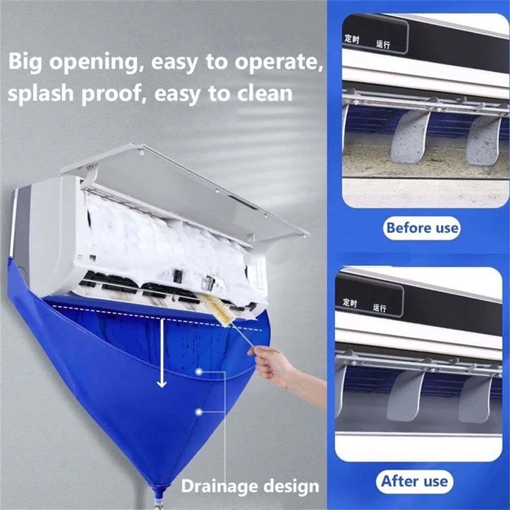 Universal Air Conditioner Cleaning Cover Bag with Tube - Reusable AC Unit Protector for Indoor & Outdoor Use - Perfect for Home, Office, and RV Maintenance