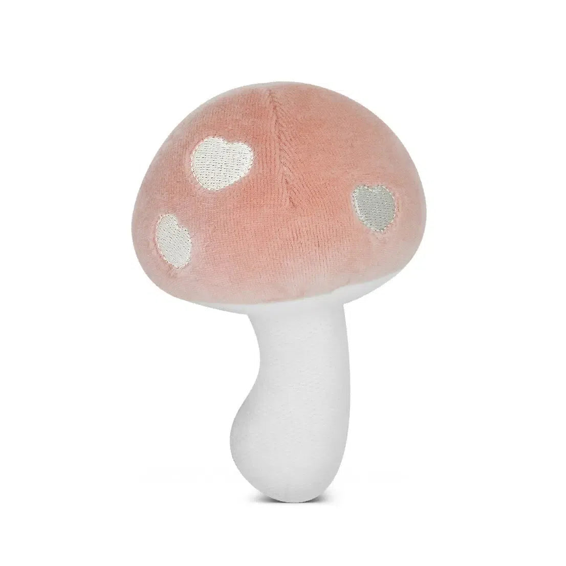 Apple Park Mushroom Rattle Toy - Soft Pink Velour Baby Teether for Newborns & Infants | Perfect for Sensory Play, Early Learning & Nursery Decor