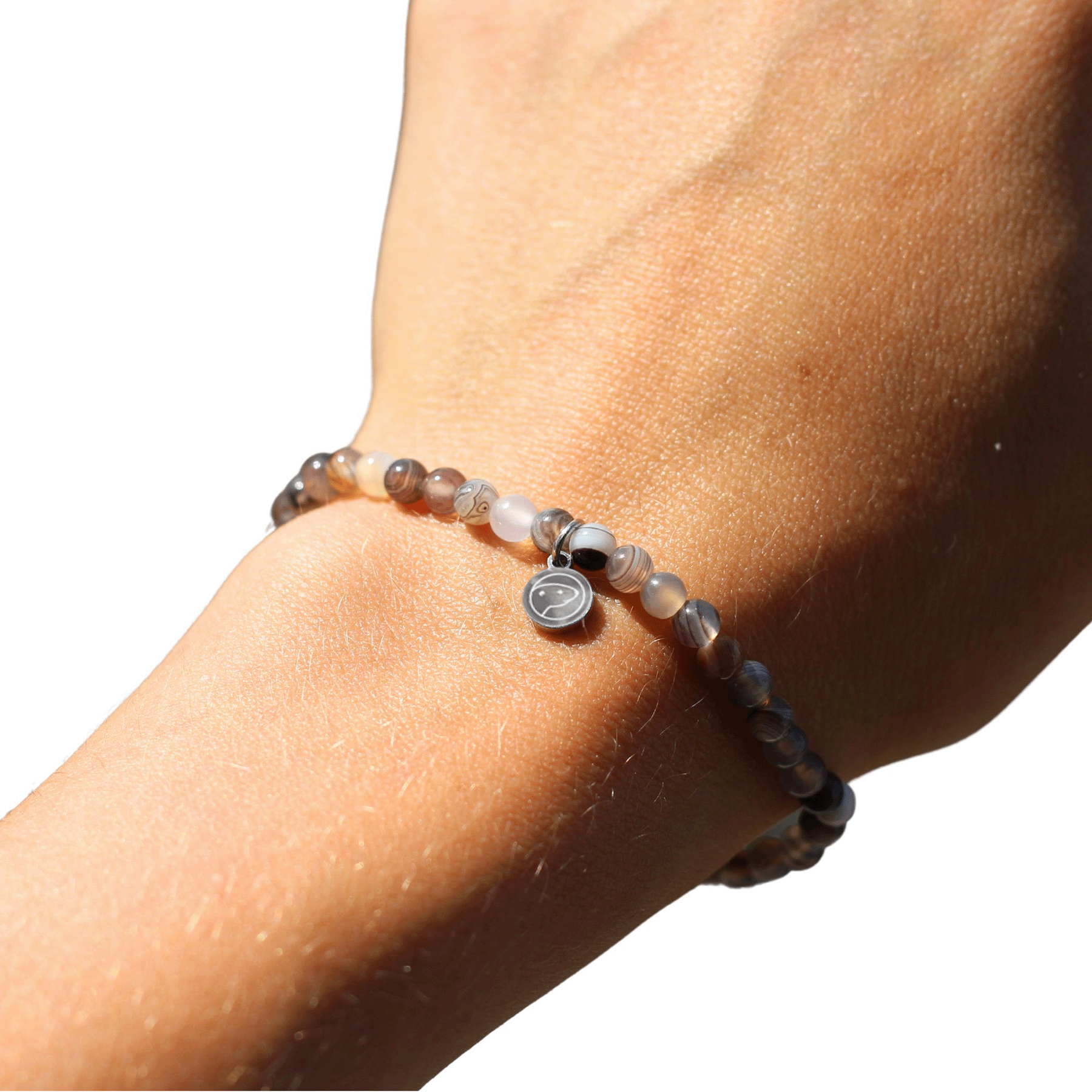 Botswana Agate Bracelet for Women - Natural Stone Beaded Minimalist Stretch Bracelet for Healing, Chakra Balancing & Positive Energy | Perfect for Yoga, Meditation & Spiritual Gifts