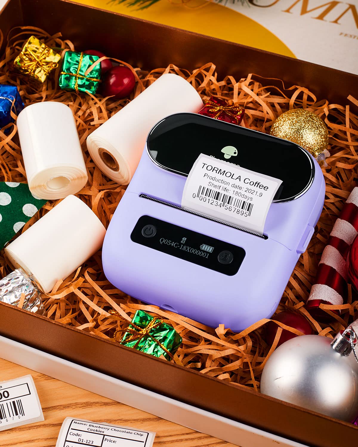 Phomemo Bluetooth Thermal Label Maker - Portable Barcode & Address Printer for Home, Mailing, Small Business & Clothing | 3 Label Sizes Included | Perfect for Organizing, Shipping & Retail Labeling