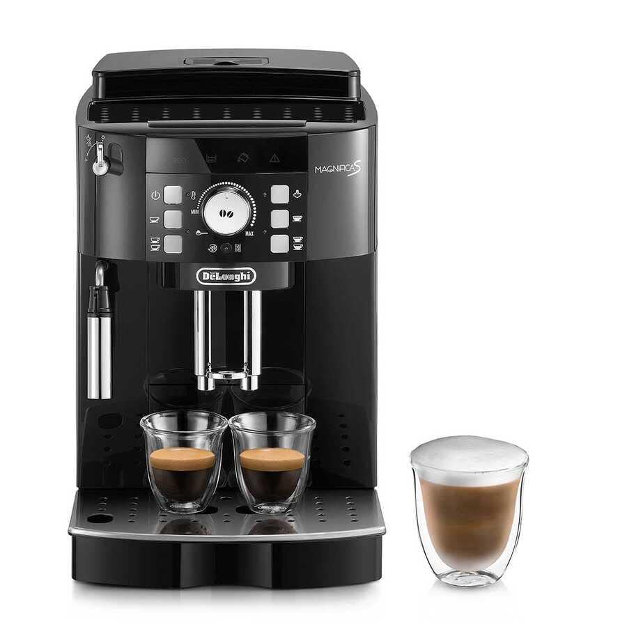 De'Longhi MagnificaS ECAM21117B Super Automatic Espresso Coffee Machine with Adjustable Grinder & Manual Cappuccino Maker - Brew Espresso, Latte, Cappuccino - Perfect for Home, Office & Coffee Shop Use