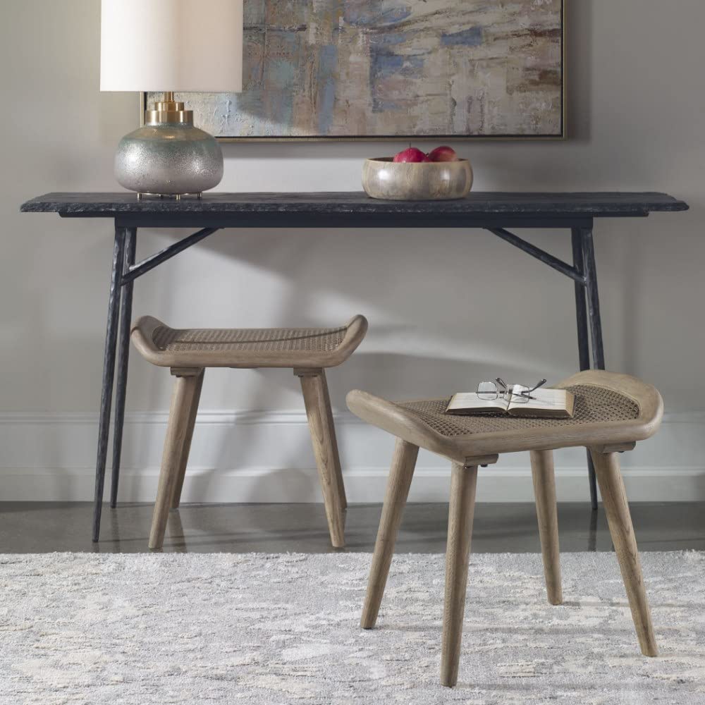 22 Inch Scandinavian Small Bench - Arne Style Solid Wood Entryway Bench for Hallway, Living Room, or Bedroom Decor